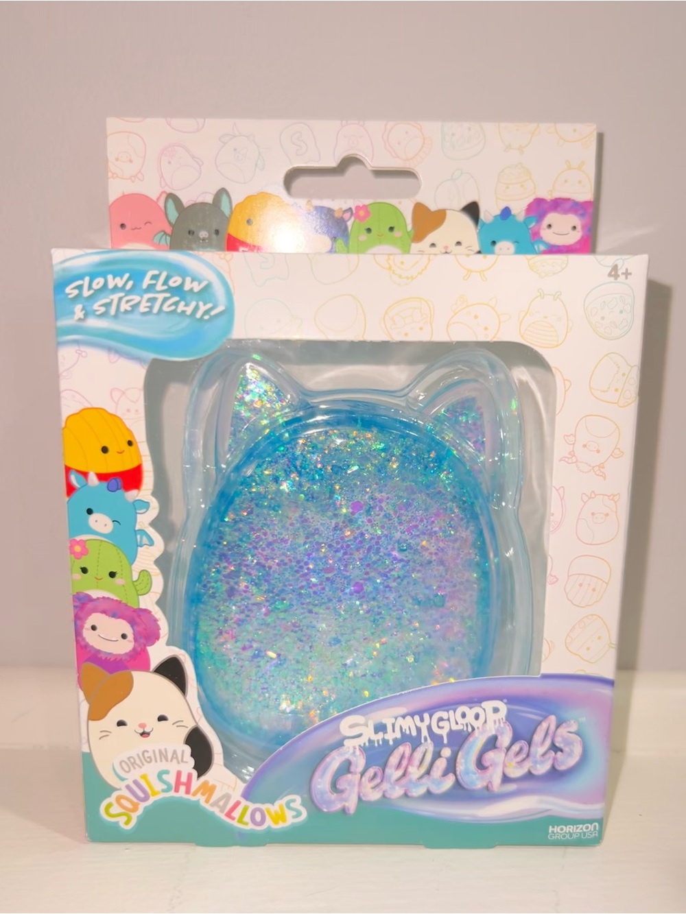 Squishmallows Blue Glitter Cat Gelli Gels Slime